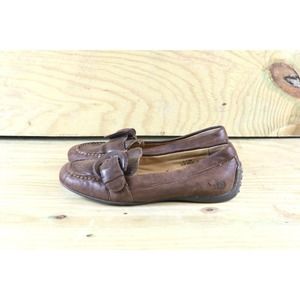 Born 39 Loafers Women's 8 Brown Leather Buckle Driving Moccasins Sips Ons Flats